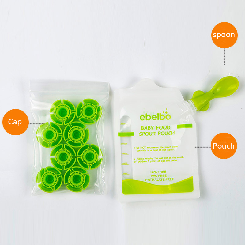 5/10/50 pcs Reusable Baby Food Spout Pouch Container Baby Food Maker Fresh Fruit Distributor Infant Storage Squeeze Food Station