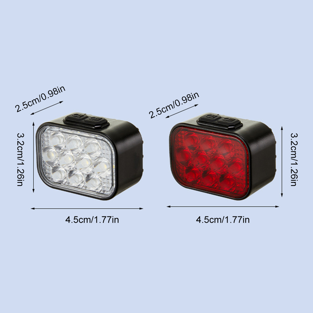 Led-sykkelstyrelommelykt usb-oppladbar sykkelfrontlykt vanntett sikkerhetsadvarsel baklys sykkel bak nattlys