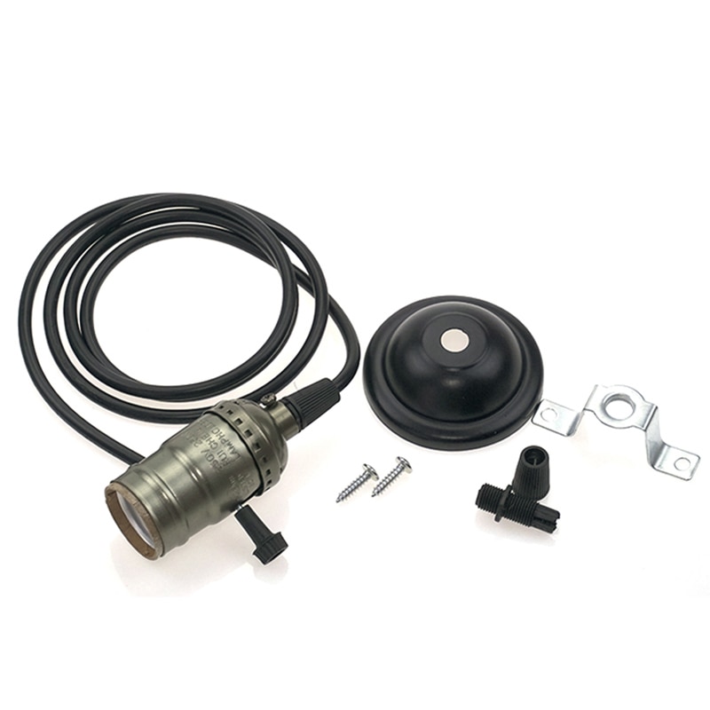 Vintage Retro Edison Lamp Base Holder E27 Pendant Bulb Light Screw Socket Switch 110V 220V chandelier