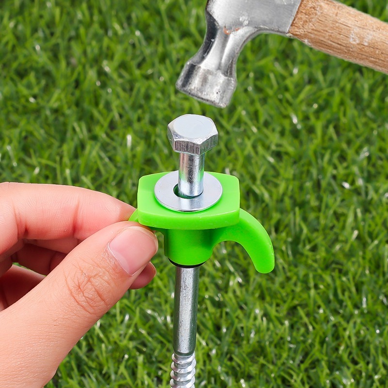 Clavijas de Metal para tienda de campaña, estacas para acampar, anclajes de tierra, tornillo en espiral resistente con estacas hexagonales, estacas para acampar, 10/2 Uds.