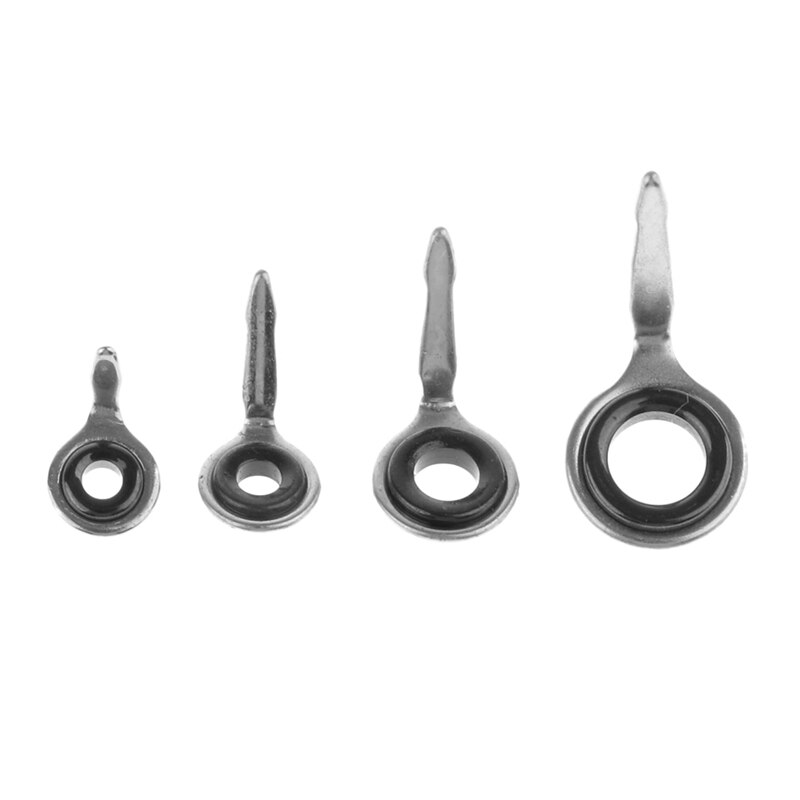 40 pièces 4 tailles canne à pêche pôle Guide anneaux yeux ensemble en acier inoxydable en céramique anneau supérieur leurre outil réparation accessoires de pêche