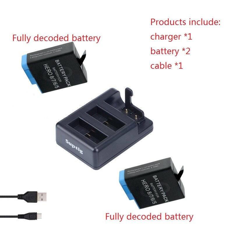 Für Gopro hero 8 7 6 Batterie 3 Weg USB 3 Slots Batterie Ladegerät WiFi Fernbedienung Ladegerät für GoPro hero 5/4 Fernbedienung Voll Decode: decoding B Set