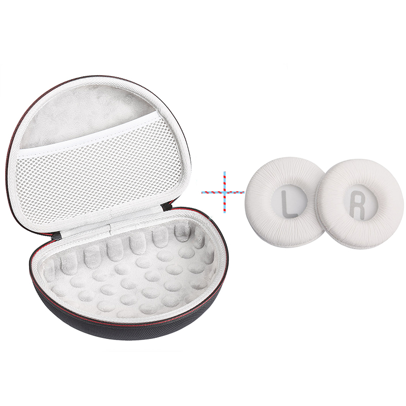 Custodia rigida 2 in 1 per JBL T450BT/ JBL T500bt scatola per cuffie senza fili scatola per il trasporto custodia portatile e custodia per auricolari: A001-bianca