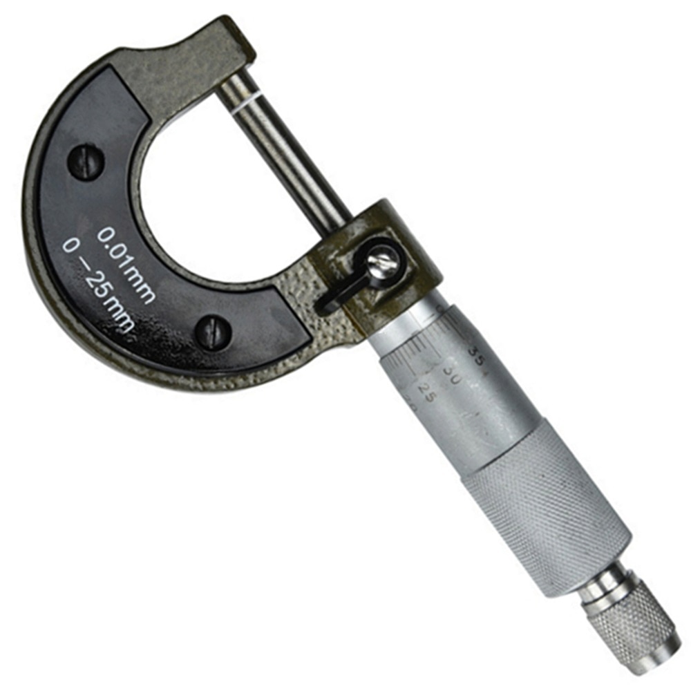 Udvendigt mikrometer 0-25mm 0.01mm tykkelsesmålemåler præcise metriske metriske analyseværktøjer til metalværktøjsmaskiner