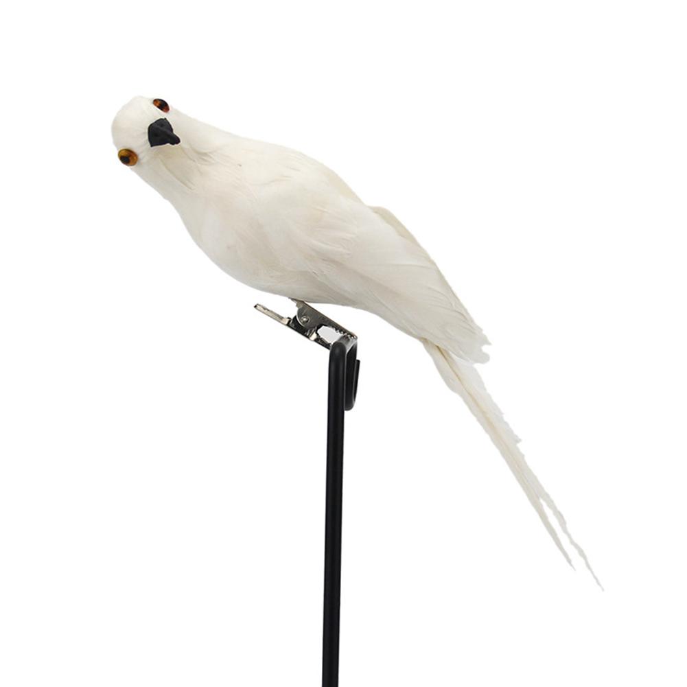 Plume perroquet en mousse 20CM | Grand perroquet en araignée, fenêtre, décoration de maison, oiseau décoratif de jardinage: WHITE