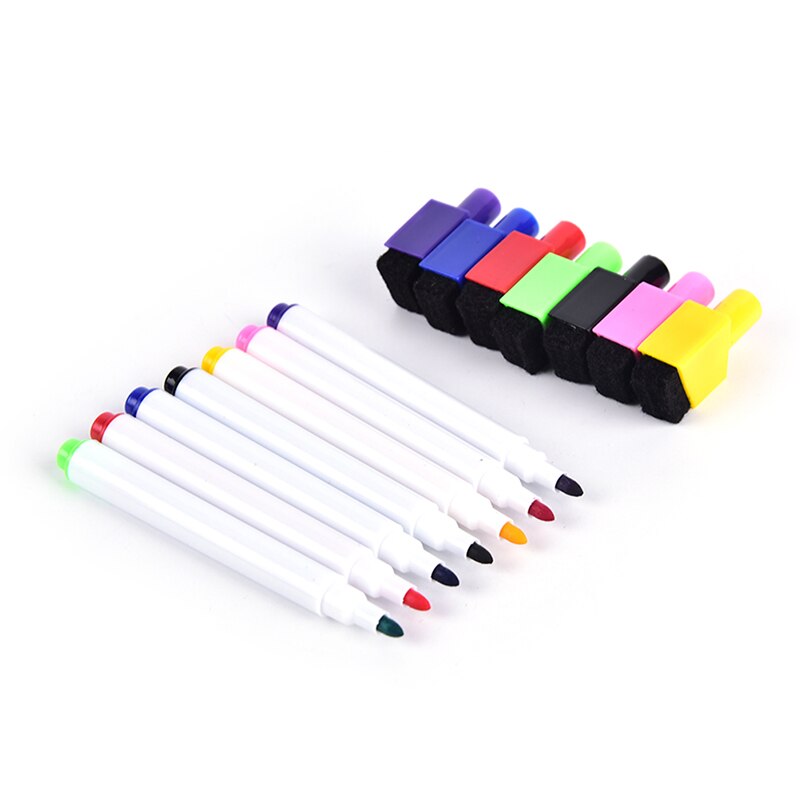 5Pcs Whiteboard Erasable Dry Erase Marker Pen With Eraser School Supplies
