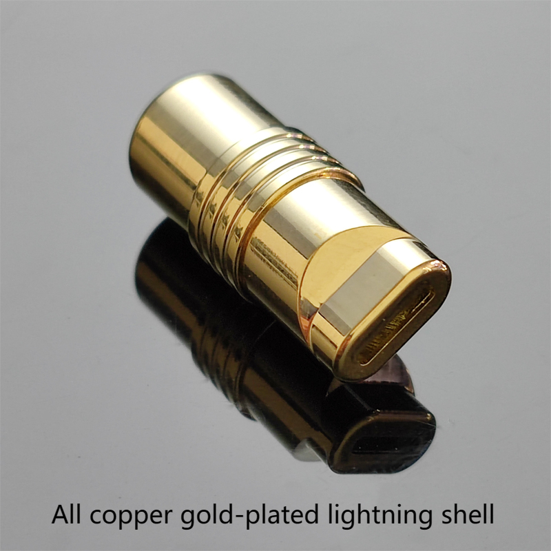 DIY lightning data cable accessories pure copper shell type c charging head gold plated quick charging plug USB connector: green