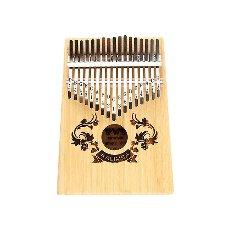 Kalimba 17- nøgle tommelfinger klaver mahogni finer integreret kalimba musikinstrument børn begynder bærbart finger klaver: 6