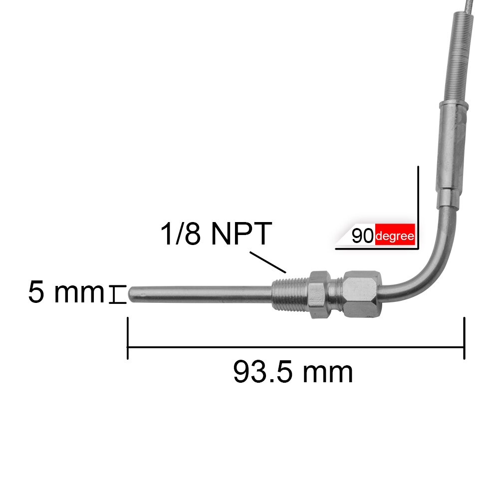 Sensor de temperatura de escape de coche, medidor de temperatura de Gas de escape EXT, 0-1000 C