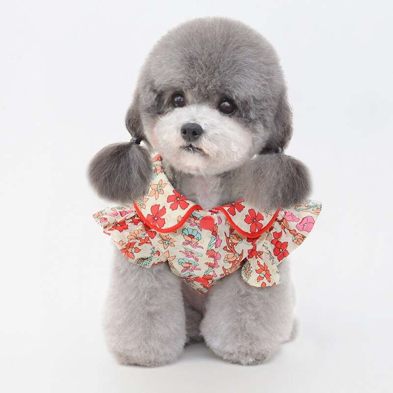 Vestido de flores bonitas para mascotas, ropa para perros y gatos, vestido de verano para Chihuahua, Yorkshire, ropa para cachorros, falda para caniche, disfraz de Pomerania