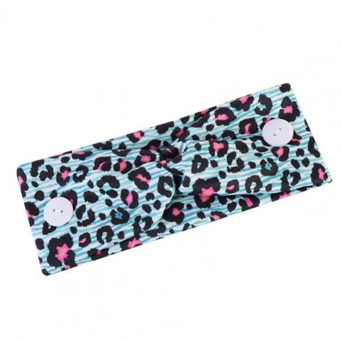 Diadema de buena elasticidad con absorción del sudor, banda para la cabeza cabello con dos botones fuertes para trotar: Blue Leopard