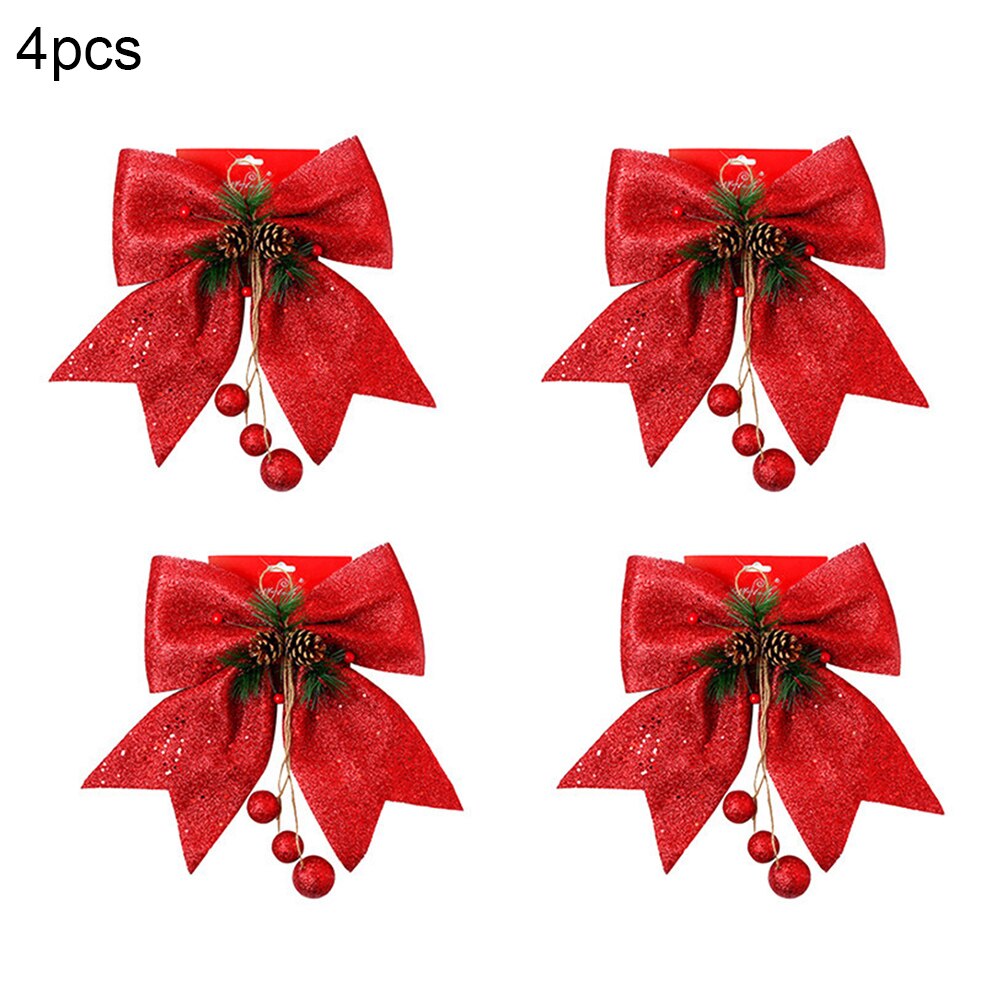 Christmas Bow Decorations Red Large Wreath Xmas Tree Embellishment Bow Tie for Wedding Festival Year Party