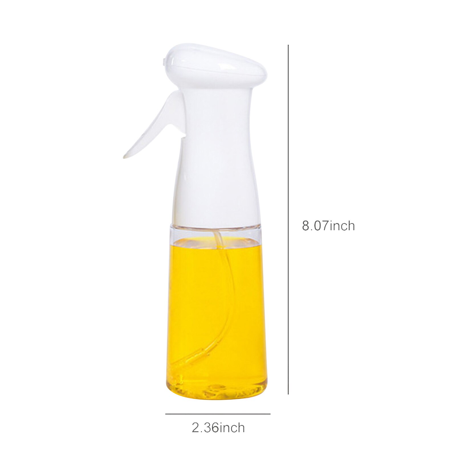 200ml Glass Olive Oil Spray BBQ Cooking Kitchen Baking Tools Sprayer Empty Bottle Vinegar Oil Dispenser Salad Travel Picnic Tool: Plastic white
