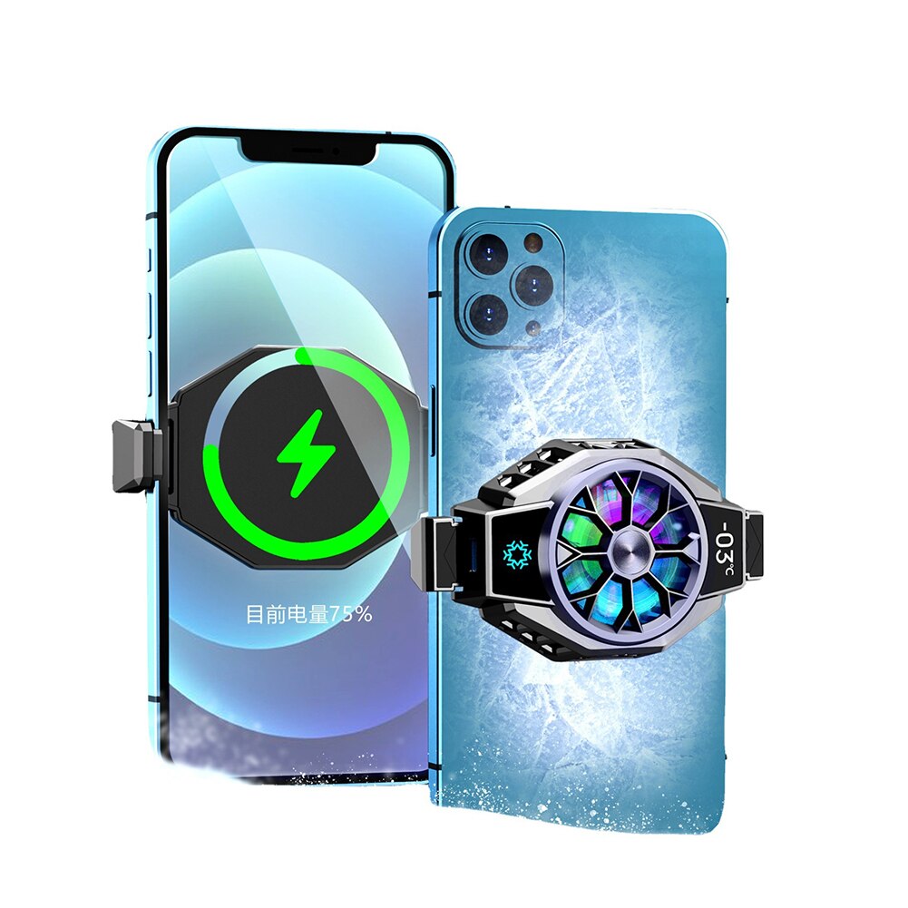 Uniwersalny X9 telefon komórkowy USB Game Cooler System wentylator chłodzący dla Iphone Huawei Gamepad uchwyt stojak grzejnik bezprzewodowe ładowanie