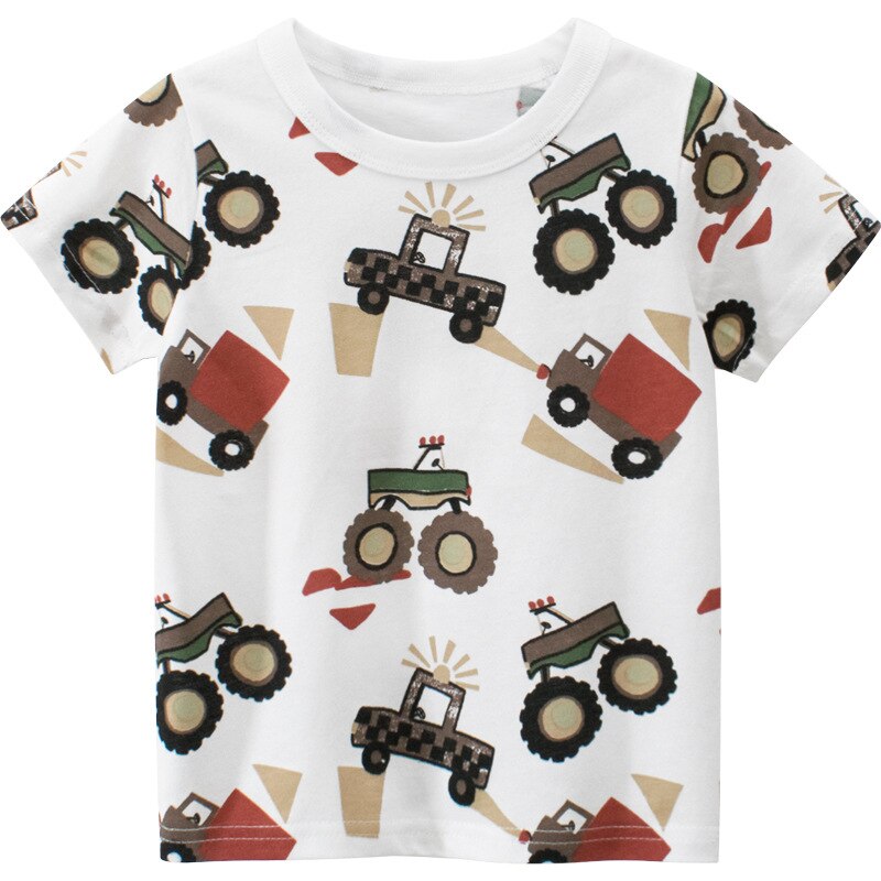 Pojkar t-shirt bil bomull toppar barn t-shirts för flickor barn pojke t-shirt födelsedag barn t-shirt sommar