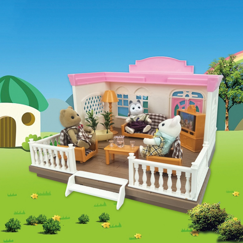 NUOVO 1:12 Foresta Famiglia Villa Mobili Set Giocattolo FAI DA TE Miniatura Piccolo Dollhouse Fluttuazione Letto Set Casa di Bambola Giocattoli Per I Bambini 1 Set