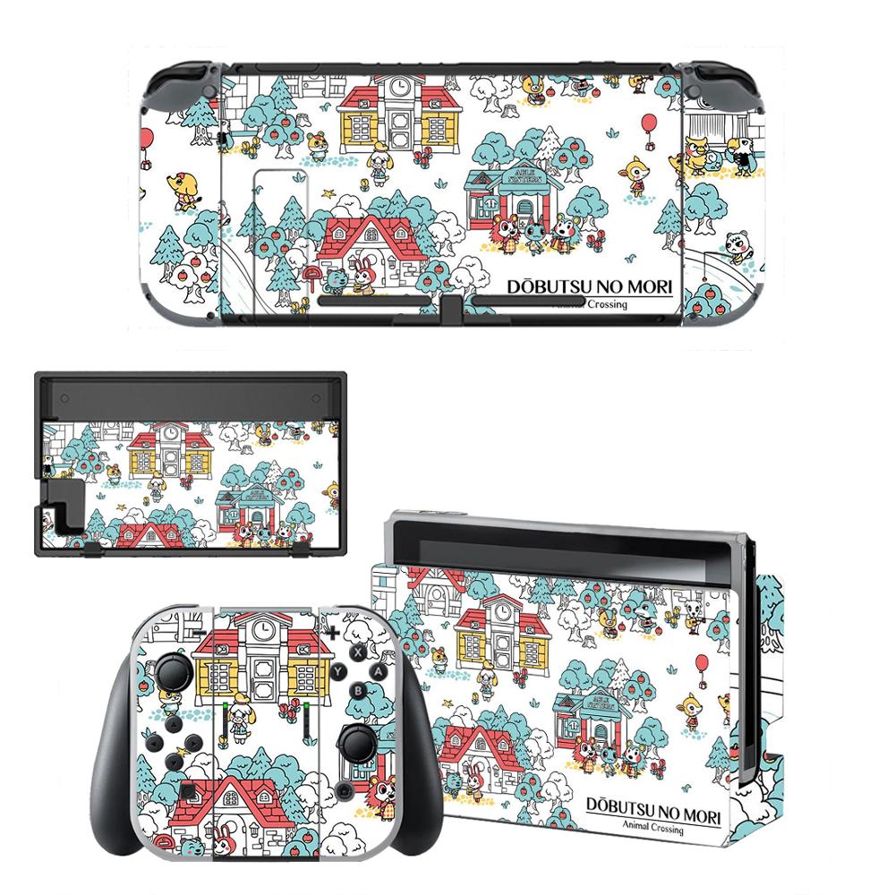 Vinyl Skin Protector Sticker Animal Crossing Skins for Nintendo Switch NS Console + Controller + Stand Holder Dock Sticker: QBYSNS0416