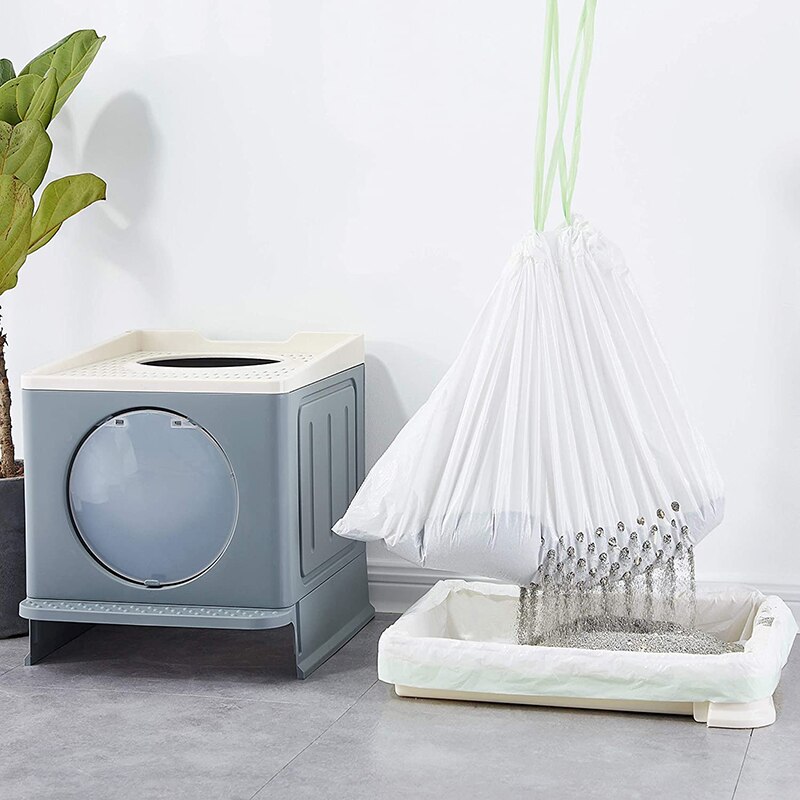 Cat Sifting Litter Box Liners 7 Large Disposable Cats Litter Pan Liner Bag with Drawstring