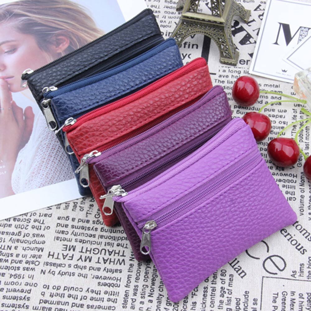 Cartera de cuero Multi funcional con cremallera tarjetero Monedero Hombre y Mujer Portomonee Carteira Porte fetille