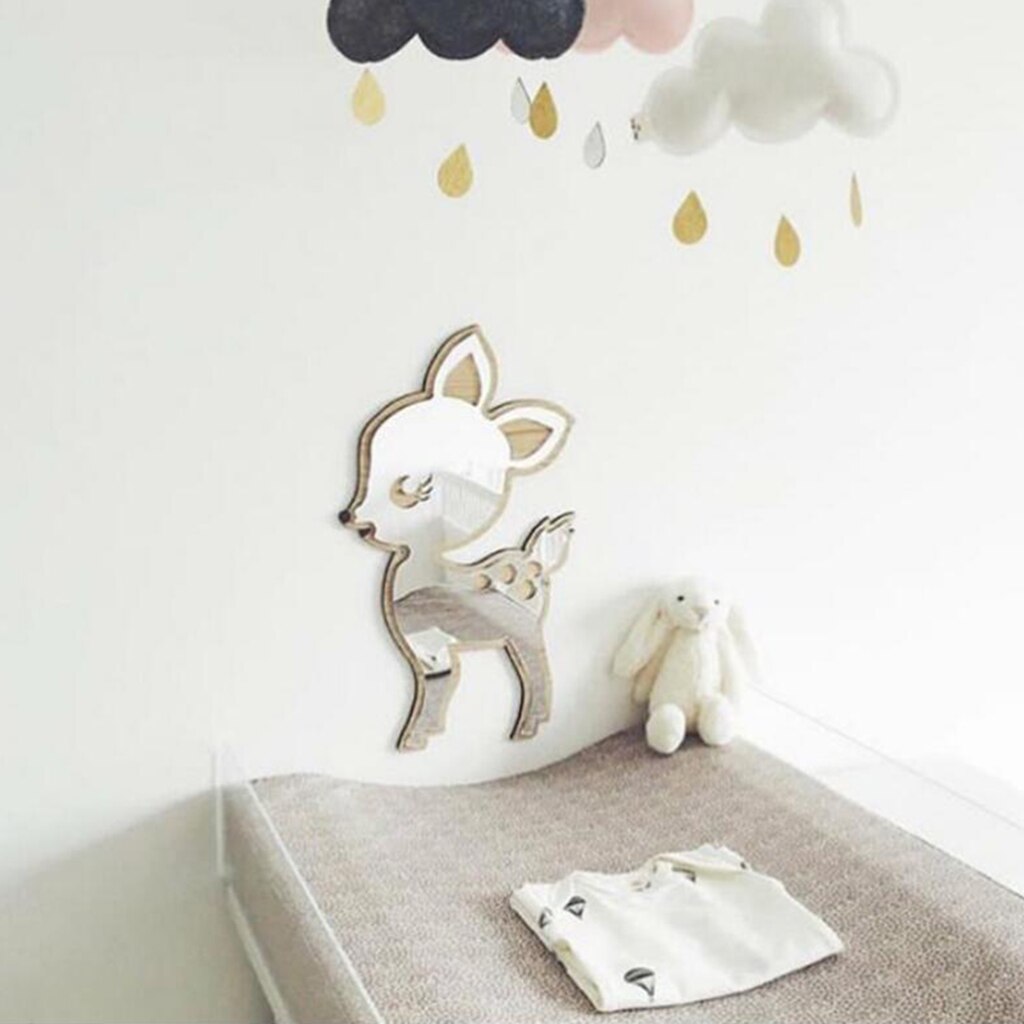 Children Acrylic Wall Mirror With Rope Hanging Baby Room Decorative Bathroom Living Room 3d Wall Decorations Stickers