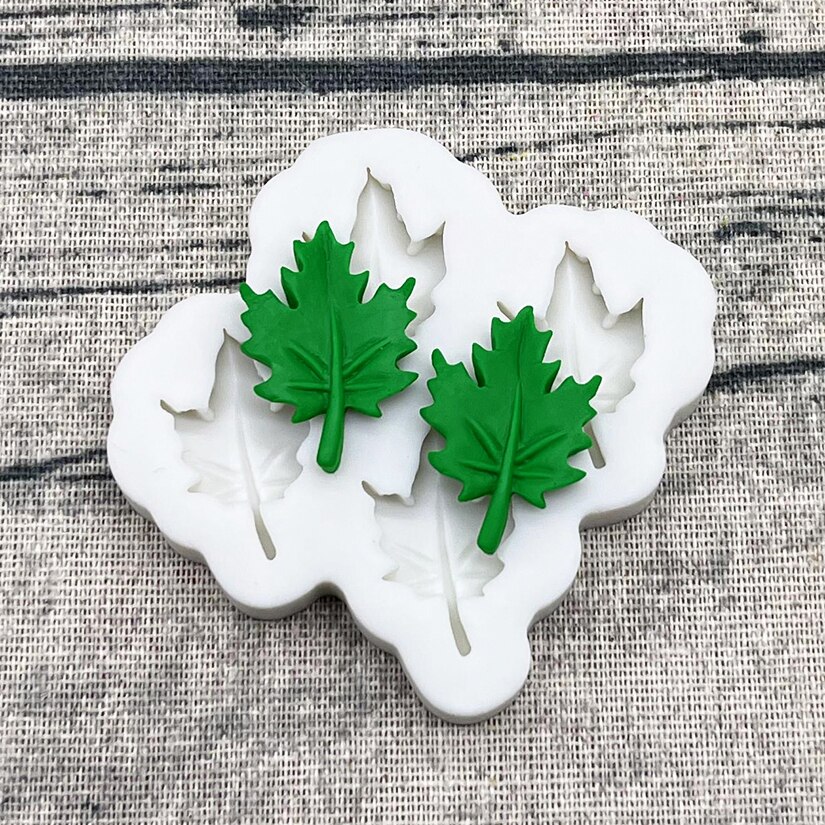 Ginkgo Palm Monstera Deliciosa hoja de arce molde de silicona para artesanía de azúcar herramientas de resina molde para hornear magdalenas utensilios para decoración de tortas con fondant