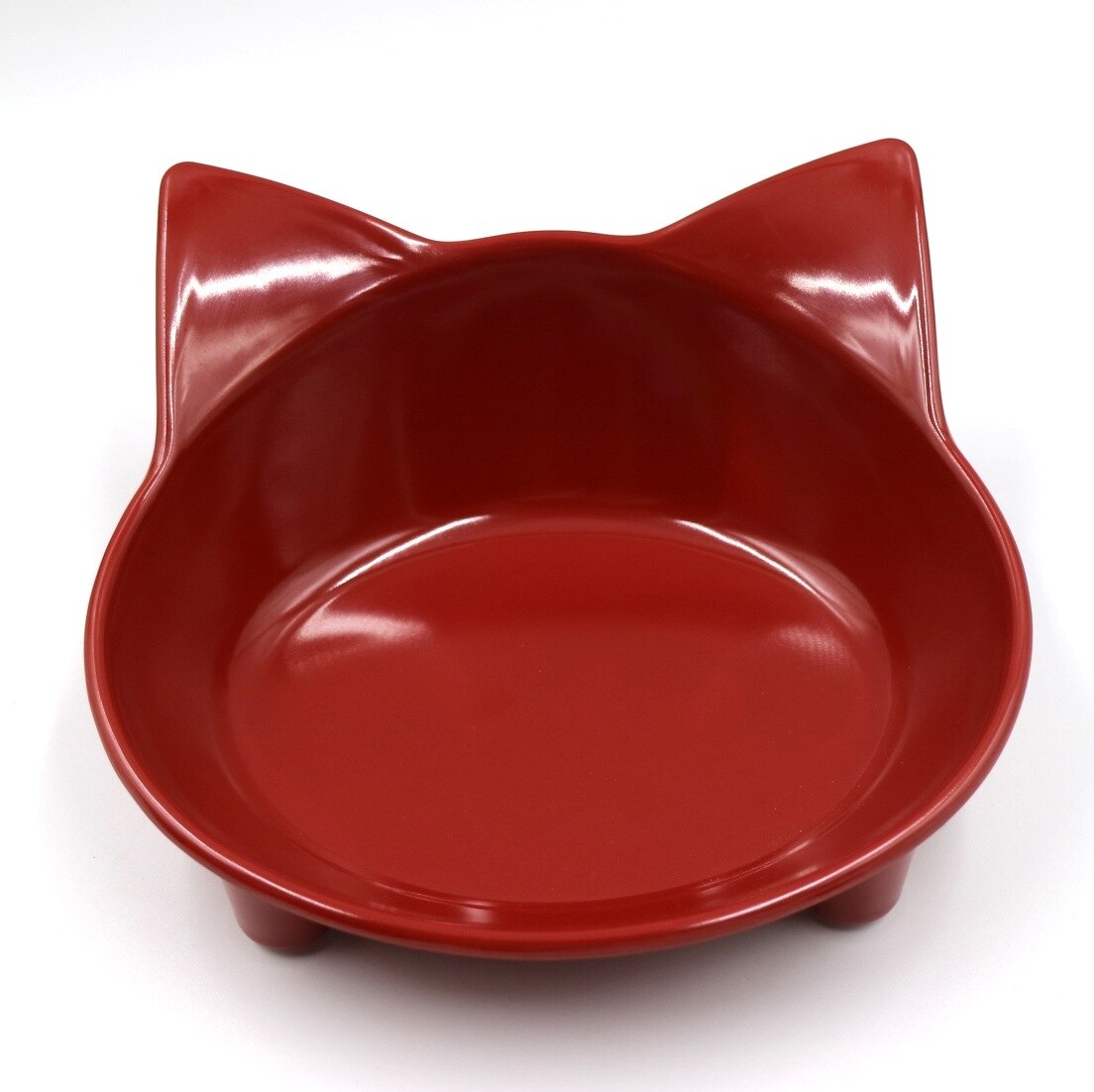 Kattenvoer Kom Huisdier Servies Verdikte Kat Oren Vorm Feederbowl Antislip Leuke Voedsel Water Dispenser Voor Katten Gerechten huisdieren Benodigdheden: dark red