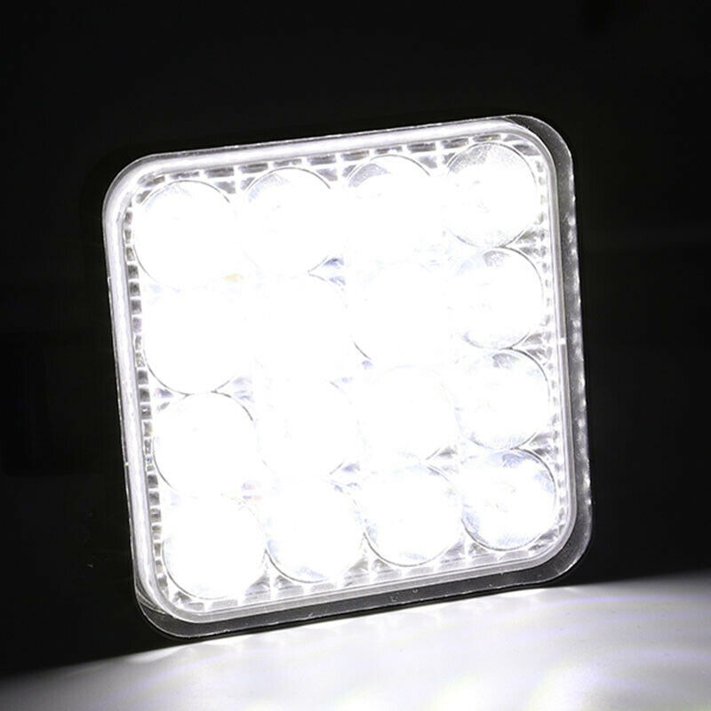 1 stk 12v 24v led bil arbejdslys 16 led spot oversvømmelse arbejdslys 48w 1000lm bil suv off-road led lys bar