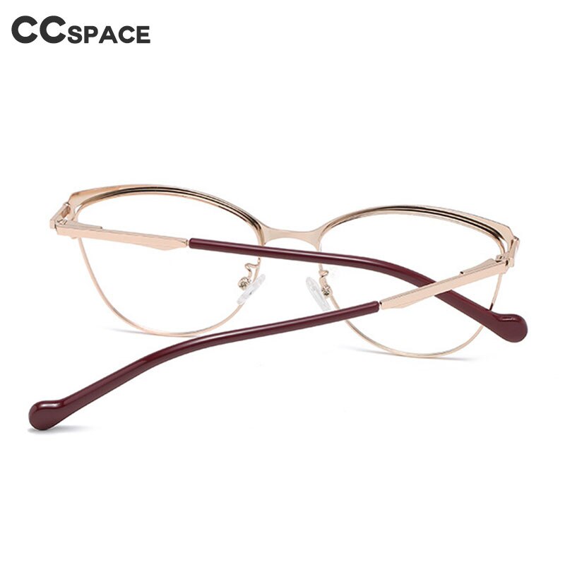 49204 Stainless Steel Eyebrow Glasses Frames Women Optical Computer Glasses