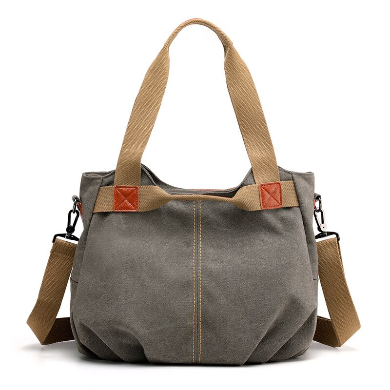 Klassieke Effen Casual Tote Dames Handtas Schouder Crossbody Mode Canvas Handtassen: B 1951 K2 G