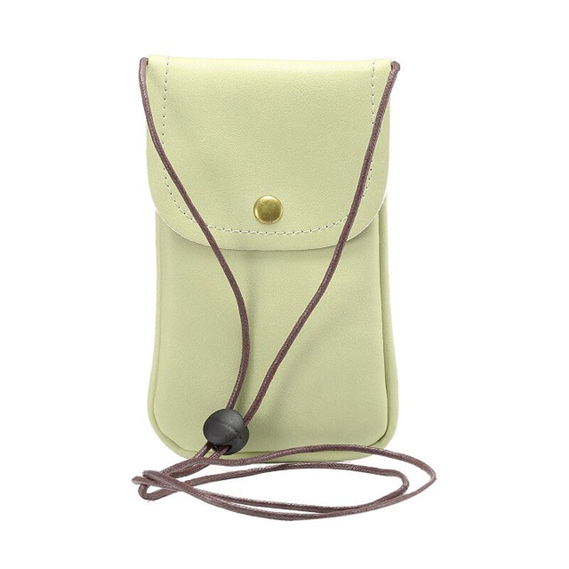 Phone Wallet Purse Shoulder Bag 5.7inch Crossbody Bags for iPhone X 11 Pro 7Plus handbag Scalable Strap Card Slot Phone Bag Case: Light Green