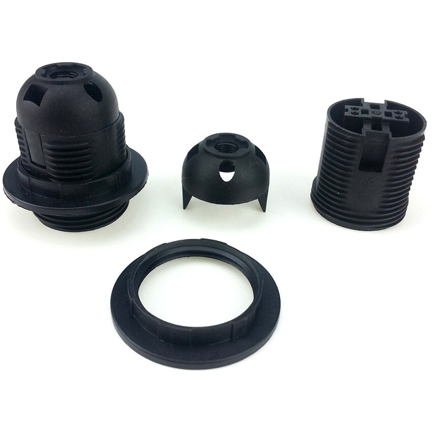 Portalámparas E27, tornillo de diente completo, blanco y negro, 4A, ahorro de energía, candelabro, enchufe de cabeza de bombilla Led, ajuste de Base de luz Vintage, 250V, E26