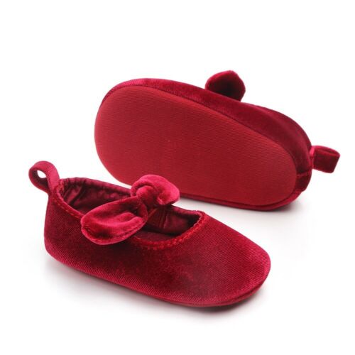 Helt nyfödd flicka mjuka guld sammetsskor med hårband spädbarn bowknot solid slip-on spjälsäng skor 0-18m 0-18m