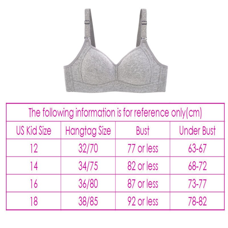 Set reggiseno intimo per ragazze adolescenti di alta qualità reggiseno da allenamento per bambine intimo per ragazze solido 14-20 anni