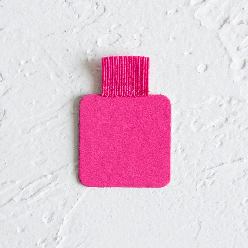 1Pcs Leather Pen Holder,Self-Adhesive Pen Clips,Pencil Elastic Loop For Notebooks Journals: Square rose red