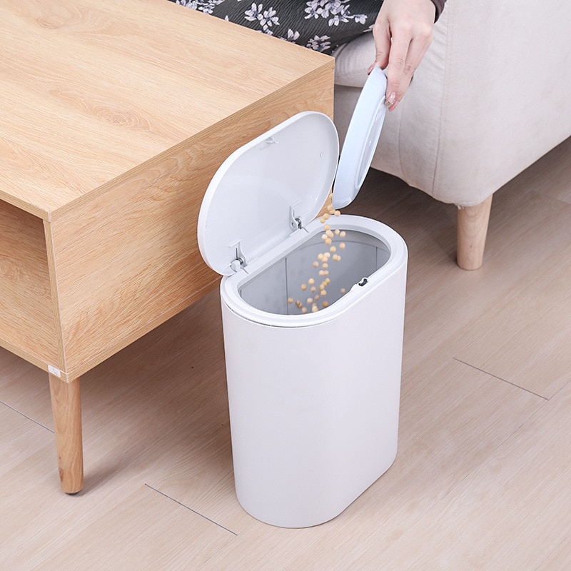 Mrosaa Plastic Narrow Type Kitchen Trash Can Toilet Press Type Waste Bin Dustbin Bathroom Trash bin Basket Garbage Bucket