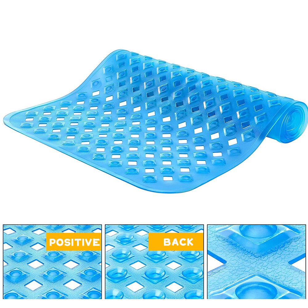 40*88cm Non-Slip Rubber Bath Mat Pad With Suction Cup Modern Bathroom Silicone Rug Carpet Mildew Resistant Kids Bath Shower Mat