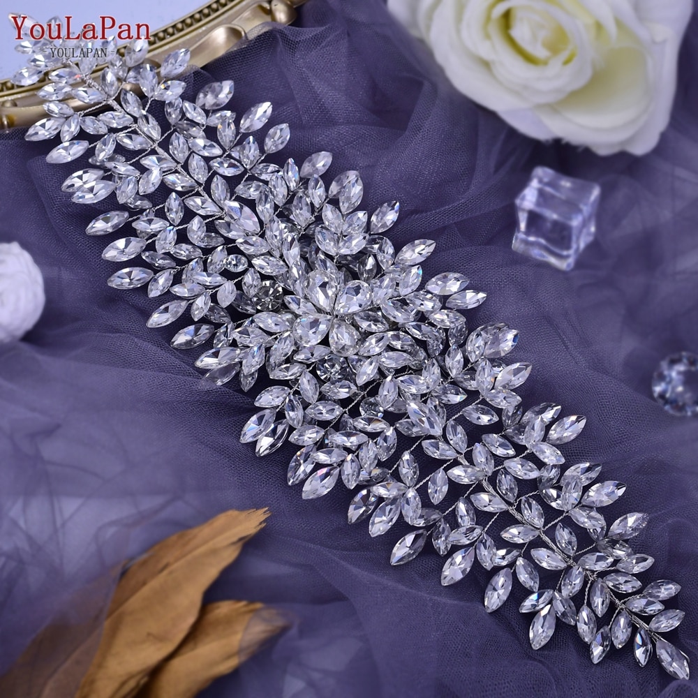 YouLaPan Rhinestone ślubny nakrycie głowy panny młodej kobieta luksusowe akcesoria do włosów opaska na ślubne nakrycia głowy ślubna tiara HP409: NONE