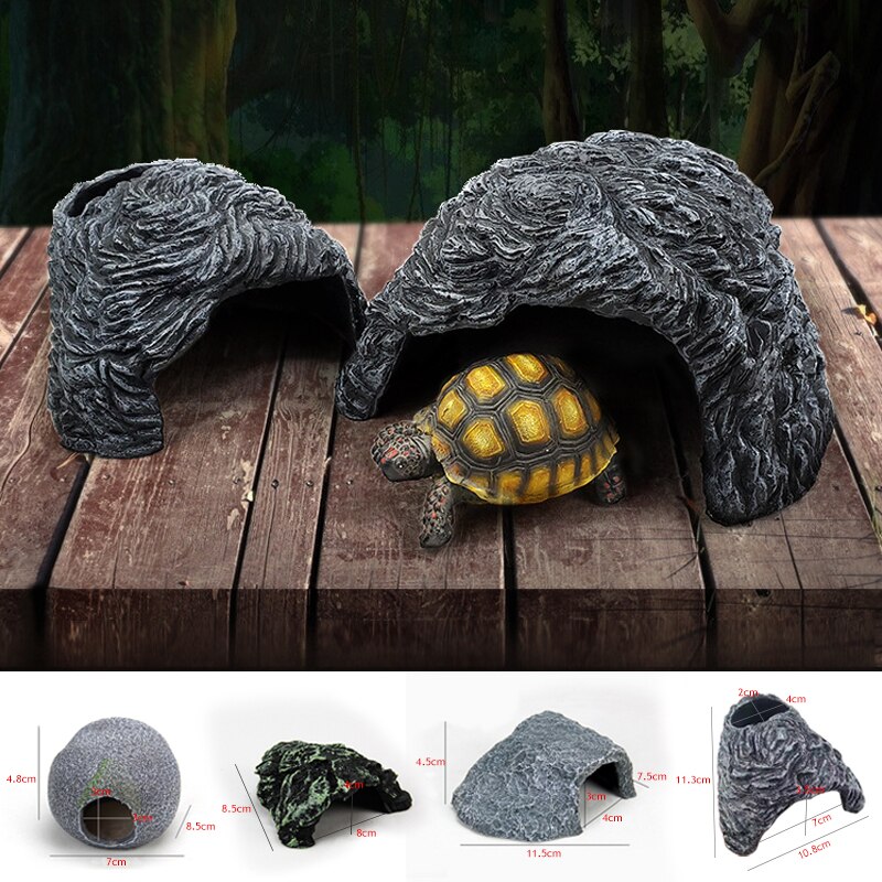 Lizard Snake Turtle Hide Rest Cave Reptiles House Reptile Hiding Cave Basking Hide Habitat Aquarium Landscaping Terrarium Decor