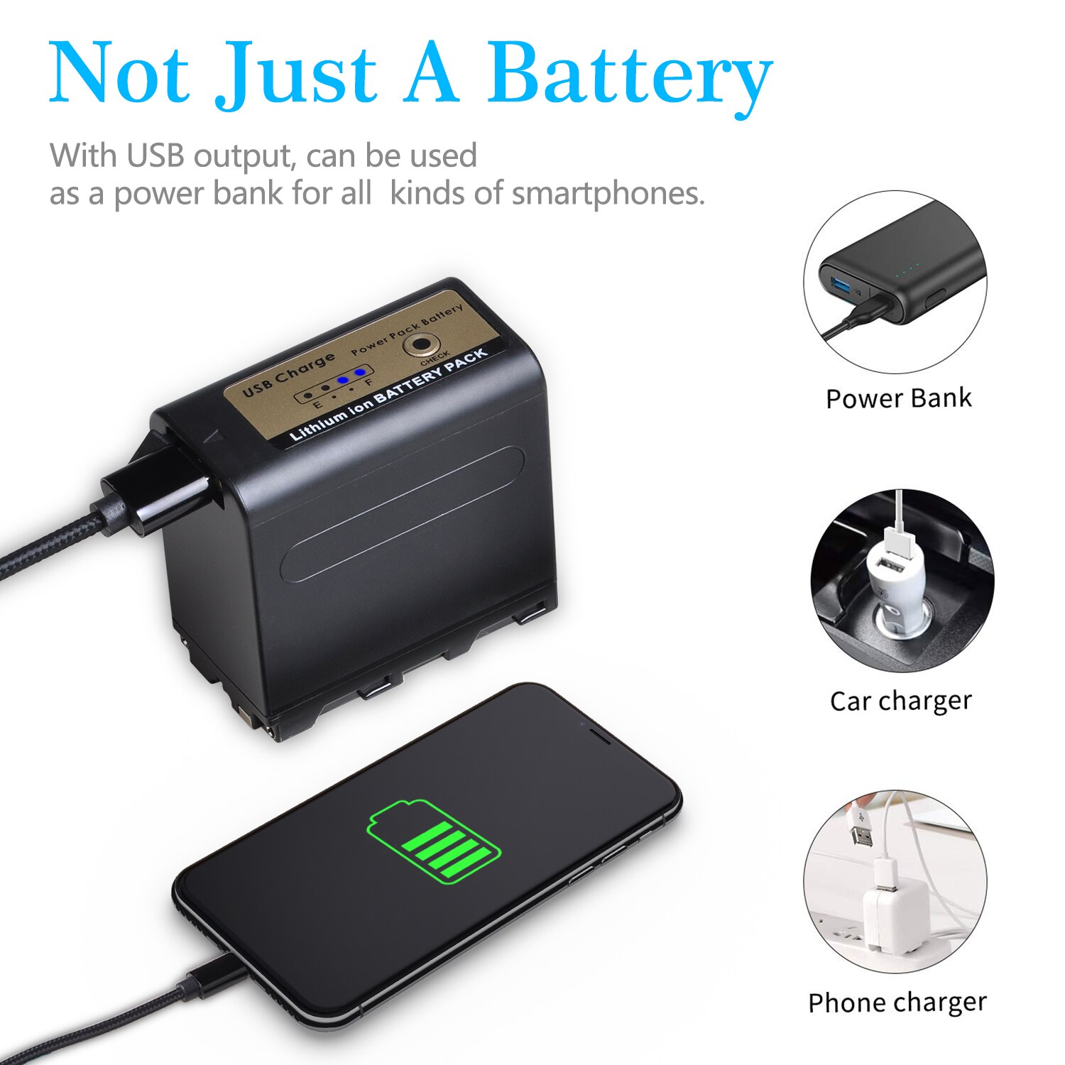 NP-F970 NP-F960 Batterij Met Ingebouwde Usb Voor Sony Np F980 F960 F950 F930 F770 F750, CN-126, CN-160, CN-160CA, YN-160 Led Licht