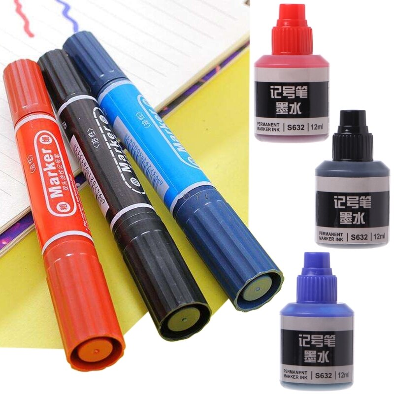 12 Ml Waterdicht Direct Droog Graffiti Verf Pen Olie Inkt Refill Voor Marker Pennen