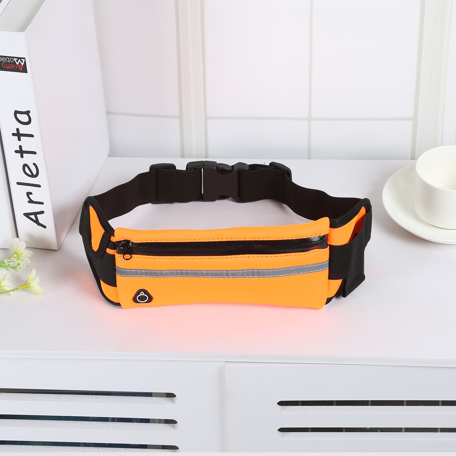 Adjustable Casual Waist Packs Running Waist Bag Canvas Sports Outdoor Phone Holder Belt Bag Fitness Sport Accessories Unisex: Orange