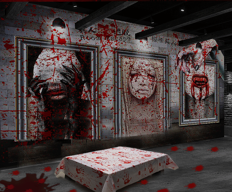 Decoraciones de Halloween Horror Casa Decor huellas de sangre mantel delantal sangriento Halloween accesorio