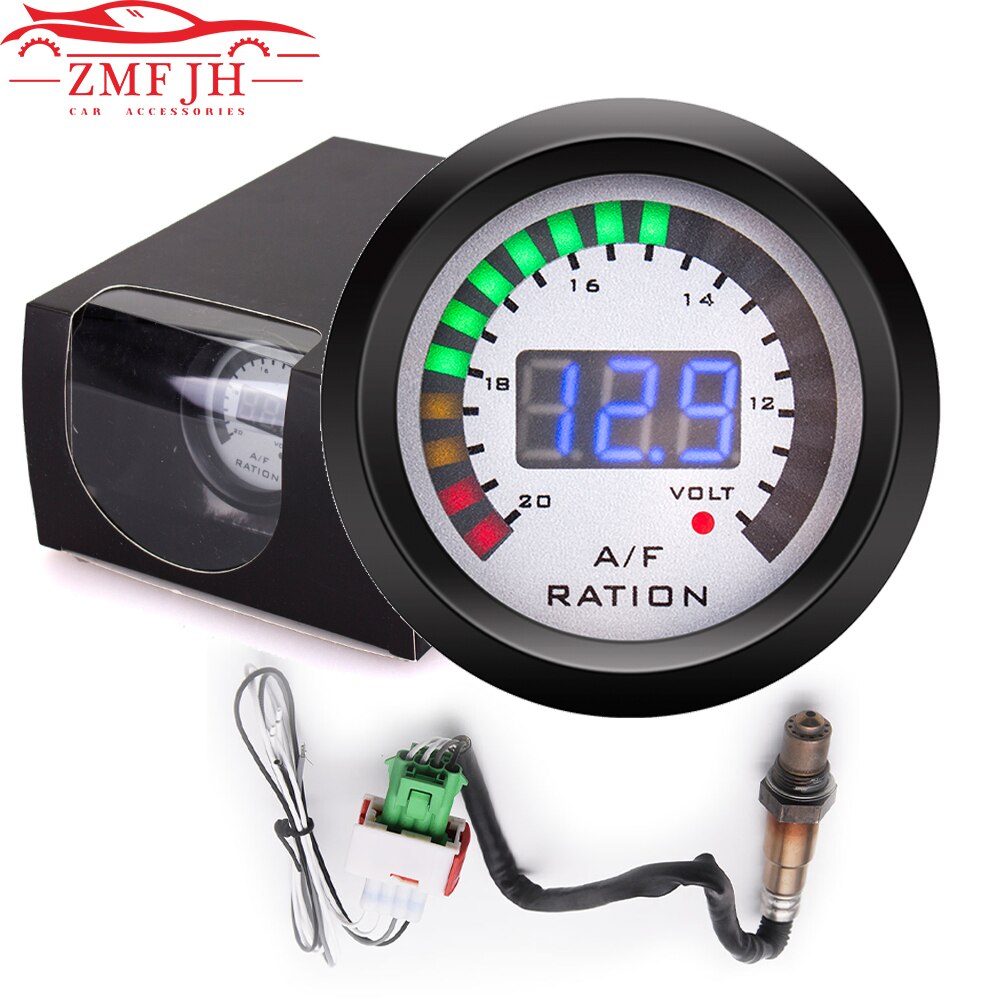 AD Digital 52mm Auto Air Fuel Ratio Gauge + Voltmeter volt Meter Indicator Smoked With Narrowband O2 Oxygen Sensor 0258006028