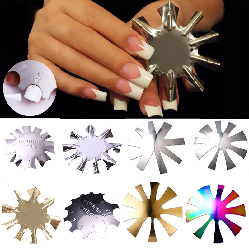 Steel French Tip Cutter Nail Tool Easy Smile V Line Shape Tips Manicure Edge Trimmer Acrylic French Nail Tips