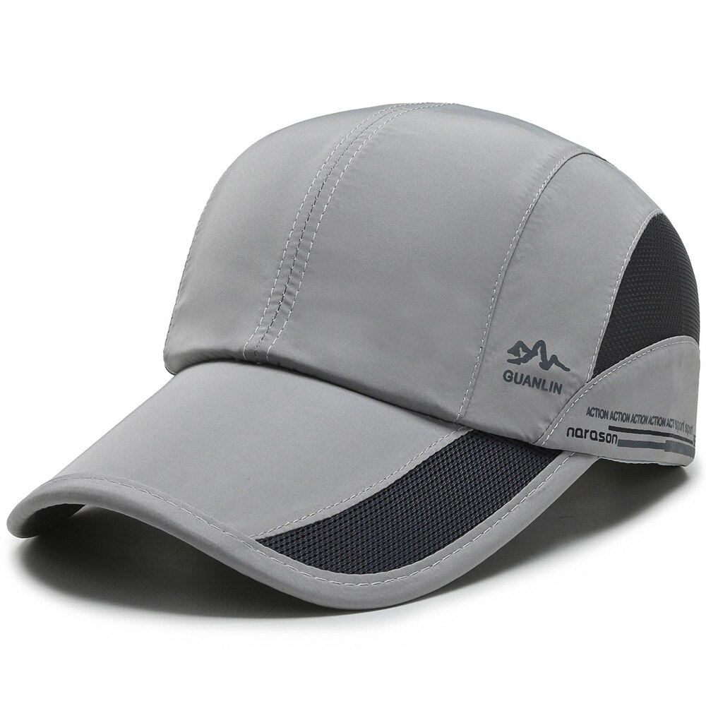 Summer Outdoor Sun Hats Quick Dry Waterproof Golf Fishing Cap Adjustable Unisex Baseball Caps: grey