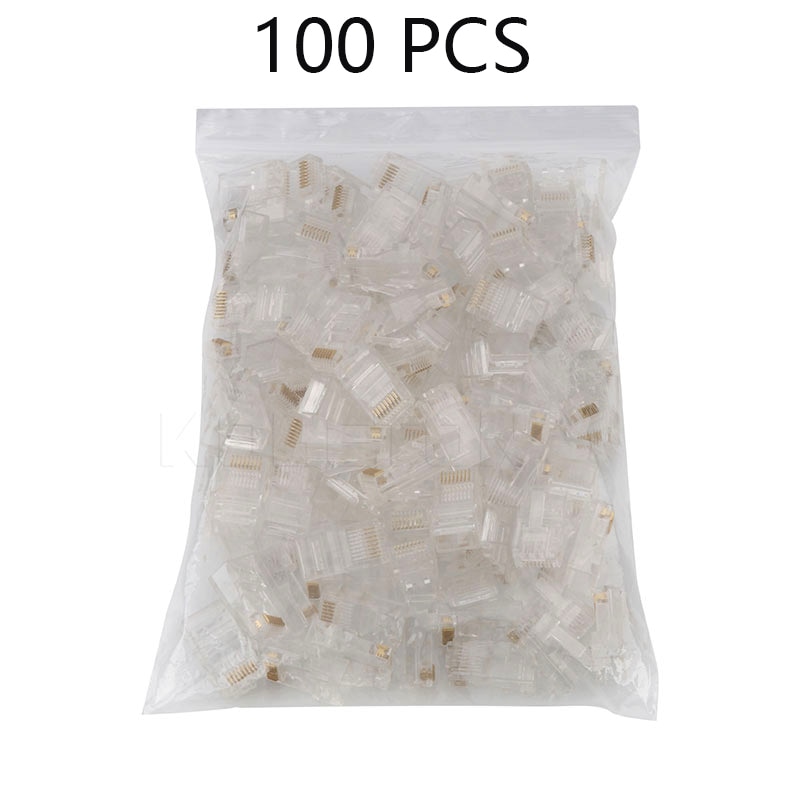 50/100 Pieces 8P8C RJ45 Modular Plug for Network CAT5 LAN and