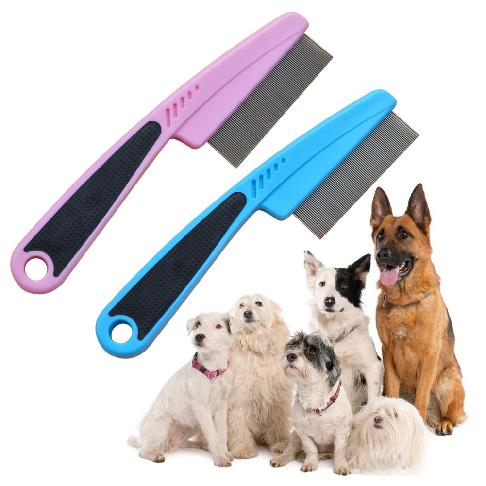 Flea Comb for Long Haired Cats Dogs Anti Knot Grooming Comb Easy Grip Handle Combs HVR88