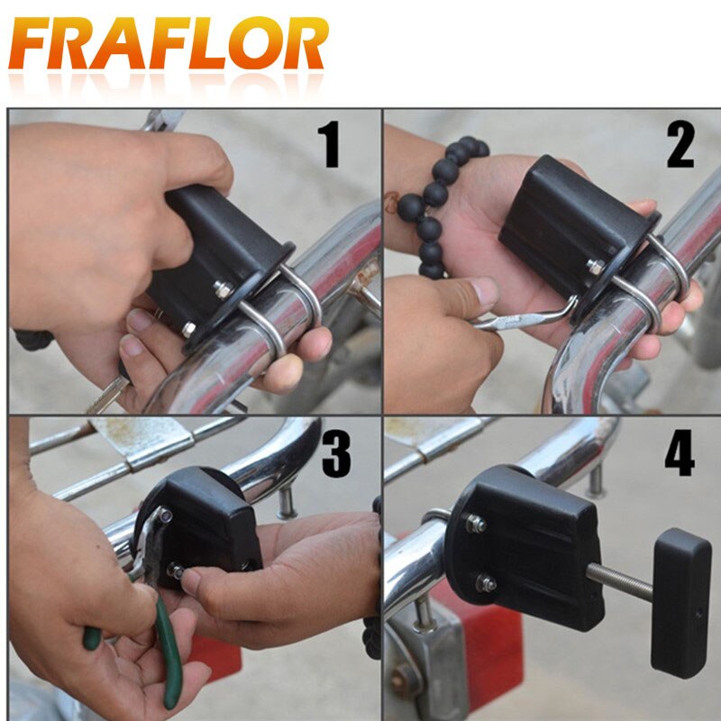 Sujetador de bloqueo de soporte negro para tanque de combustible de 3L/5L, soporte de latas de gasolina para tanques de aceite de repuesto de motocicleta, 2 unids/lote