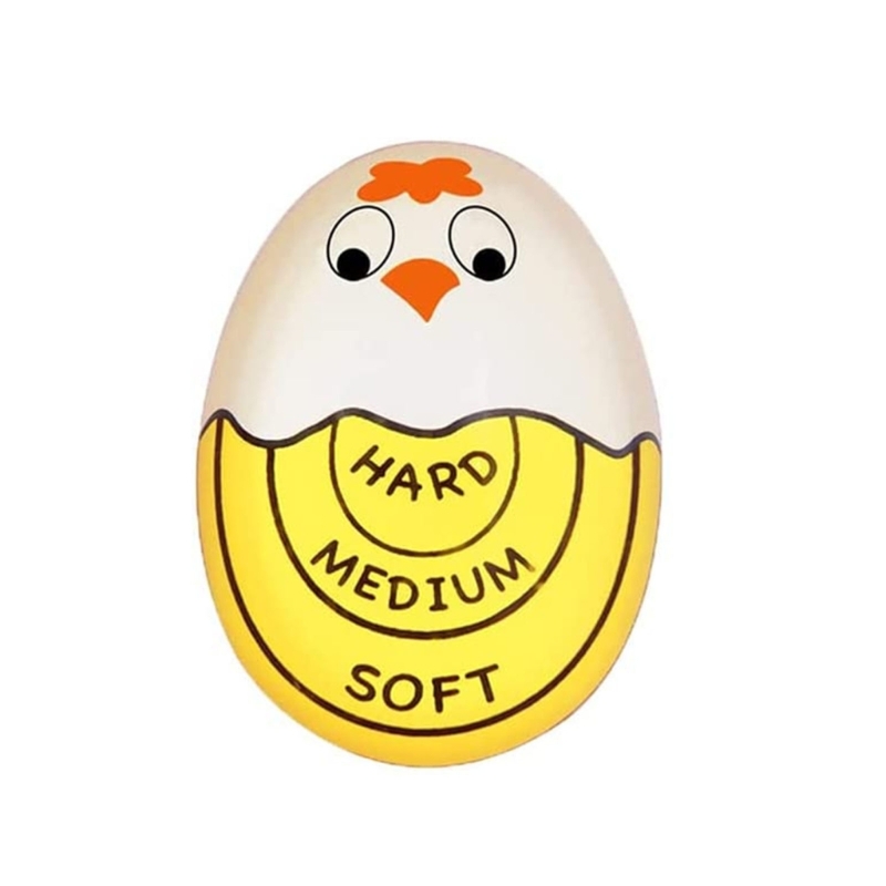 Cartoon Soft Hard Boiled Egg Timer Egg Color Changing Indicators Egg Temperature Observer Plastic Boil Eggs Thermometer: black