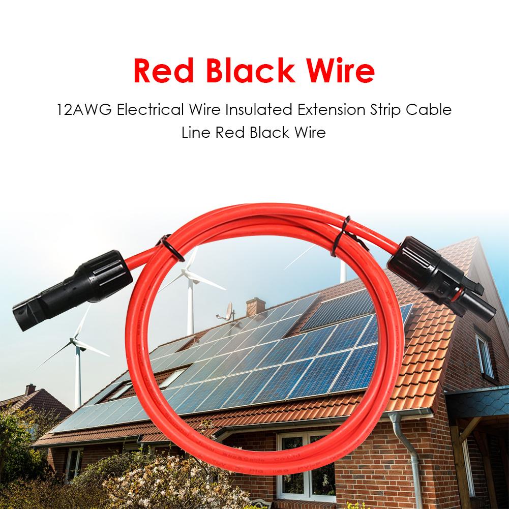 Red Black Wire Electrical Wire Ultraviolet-proof Tinned Copper Insulated PVC Extension Cable Line for Connecting Solar Modules